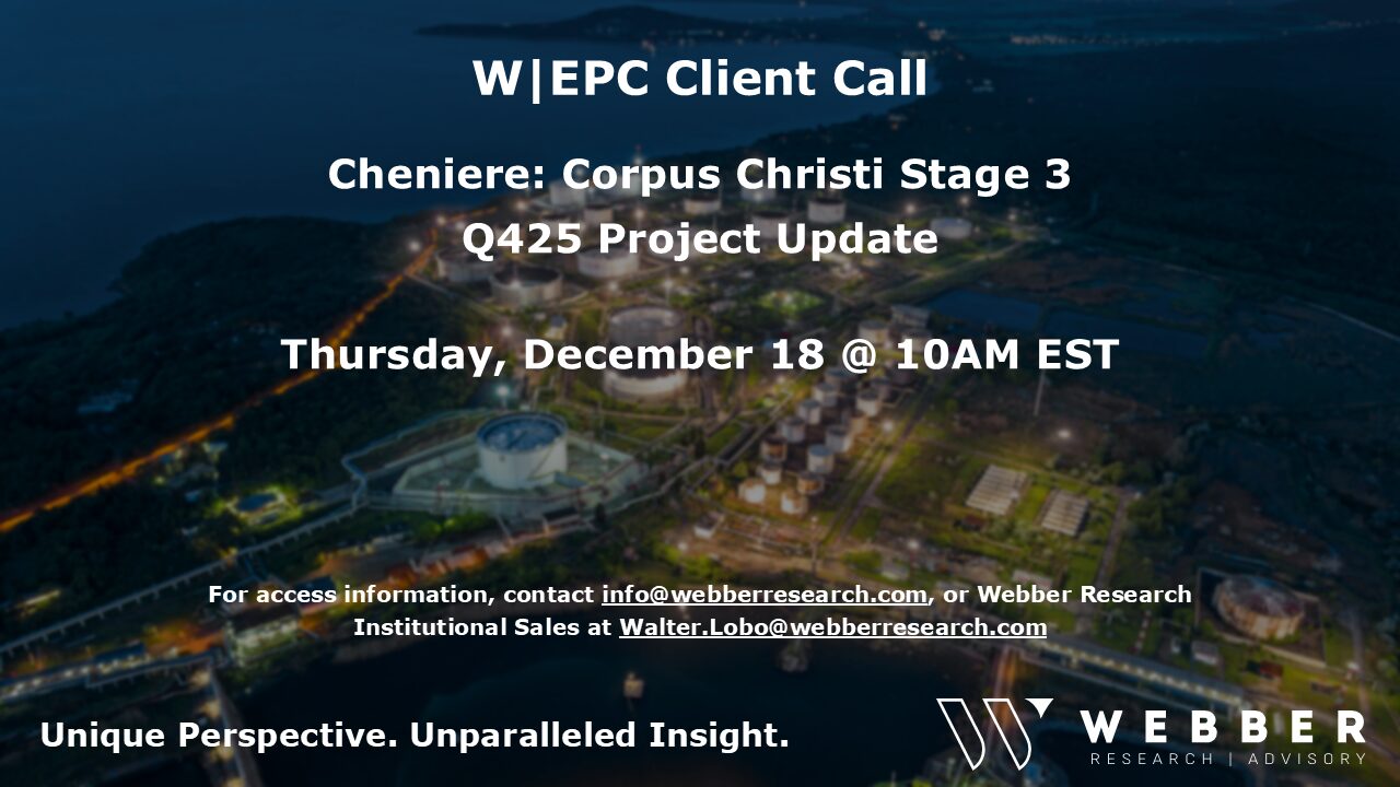 W|EPC: Cheniere’s Corpus Christi LNG Stage-3 – Q425 Update